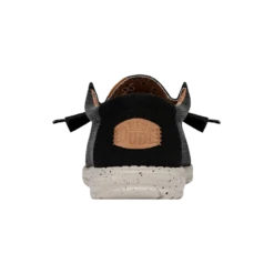 Wally Washed Canvas - Black 12 Wally Washed Canvas - Black -Heydude Shoes FW23 M 40296 001 WALLY WASHED CANVAS BLACK LEFT BACK