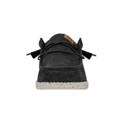 Wally Washed Canvas - Black 11 Wally Washed Canvas - Black -Heydude Shoes FW23 M 40296 001 WALLY WASHED CANVAS BLACK LEFT FRONT