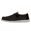 Wally Washed Canvas - Black -Heydude Shoes FW23 M 40296 001 WALLY WASHED CANVAS BLACK LEFT PROFILE