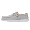 Wally Washed Canvas - Light Grey -Heydude Shoes FW23 M 40296 007 WALLY WASHED CANVAS LIGHT GREY LEFT PROFILE
