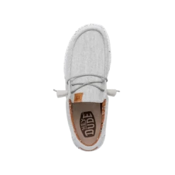 Wally Washed Canvas - Light Grey 13 Wally Washed Canvas - Light Grey -Heydude Shoes FW23 M 40296 007 WALLY WASHED CANVAS LIGHT GREY LEFT TOP