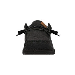 Wally Washed Canvas - Black/Black 11 Wally Washed Canvas - Black/Black -Heydude Shoes FW23 M 40296 060 WALLY WASHED CANVAS BLACK BLACK LEFT FRONT