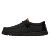 Wally Washed Canvas - Black/Black -Heydude Shoes FW23 M 40296 060 WALLY WASHED CANVAS BLACK BLACK LEFT PROFILE