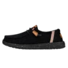 Wendy Washed Canvas - Black 1 Wendy Washed Canvas - Black -Heydude Shoes FW23 W 40297 001 WENDY WASHED CANVAS BLACK LEFT PROFILE