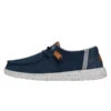 Wendy Washed Canvas - Navy -Heydude Shoes FW23 W 40297 410 WENDY WASHED CANVAS NAVY LEFT PROFILE