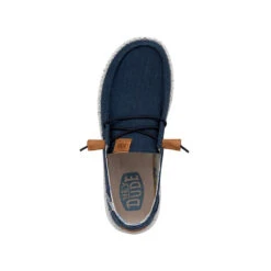 Wendy Washed Canvas - Navy 13 Wendy Washed Canvas - Navy -Heydude Shoes FW23 W 40297 410 WENDY WASHED CANVAS NAVY LEFT TOP