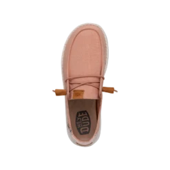 Wendy Washed Canvas - Rose Dust 13 Wendy Washed Canvas - Rose Dust -Heydude Shoes FW23 W 40297 6WK WENDY WASHED CANVAS ROSE CLOUD LEFT TOP